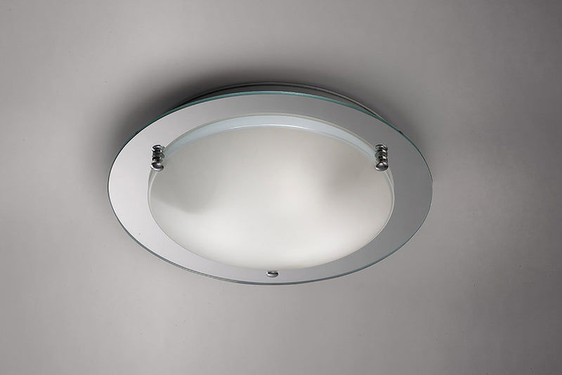 Deco Brooklyn Ceiling, 400mm Round, 3 Light E27 Polished Chrome • D0015
