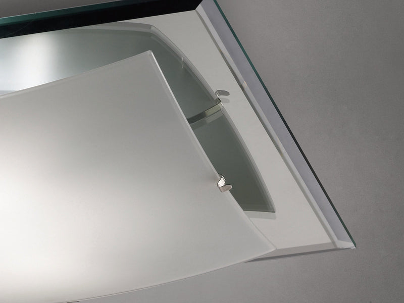 Deco Brooklyn Ceiling, 420mm Square, 3 Light E27 Frosted/Smoked Mirror • D0016