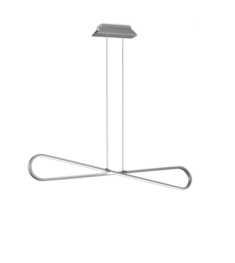 Mantra M5870 Bucle Linear Pendant 42W LED 3000K, 3650lm, Polshied Chrome, White, White Acrylic, 3yrs Warranty • M5870