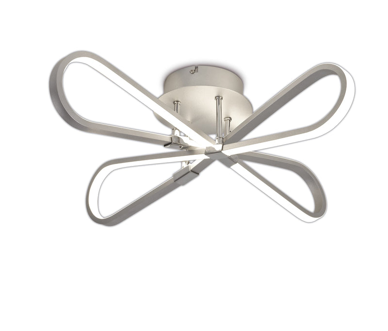 Mantra M5982 Bucle Square Ceiling 40W LED 3000K, 3500lm, Silver/Polished Chrome/Frosted Acrylic, 3yrs Warranty • M5982