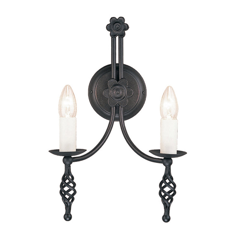 Elstead Lighting BY2 BLK Belfry 2 Light Wall Light Black Finish