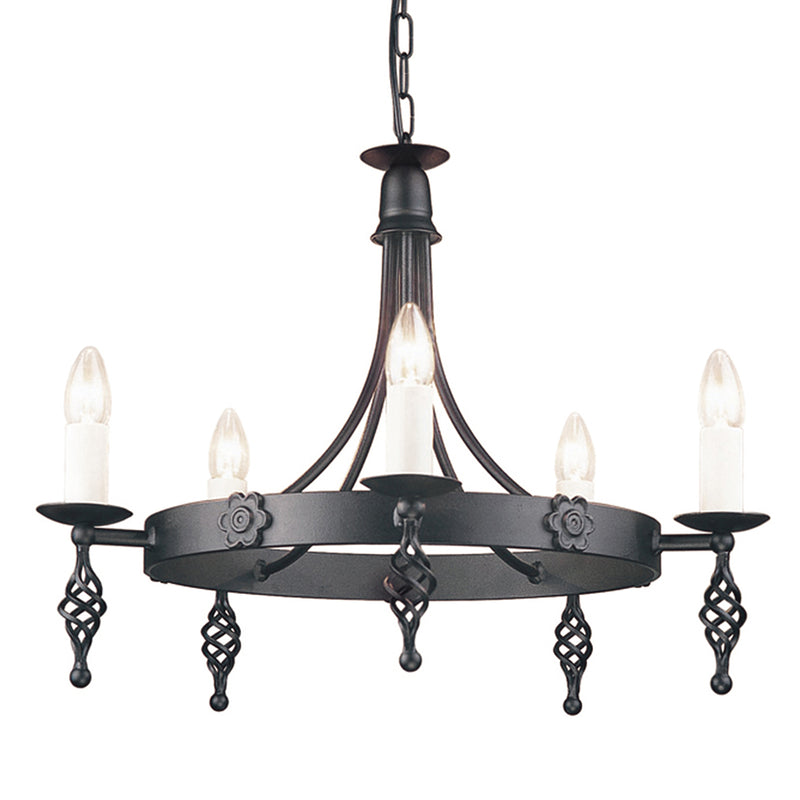 Elstead Lighting BY5 BLK Belfry 5 Light Chandelier Black Finish