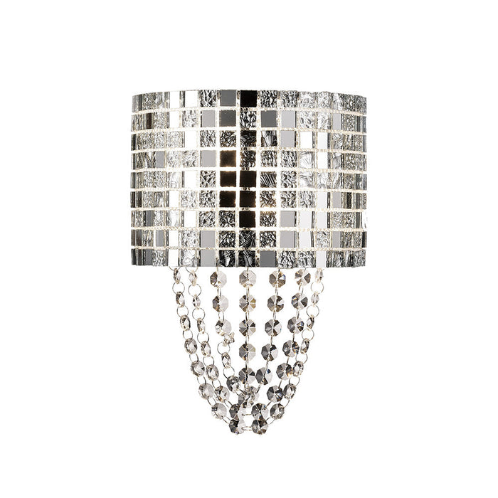 Diyas  Camden Wall Lamp 2 Light G9 Polished Chrome/Mosaic Glass/Crystal • IL31620