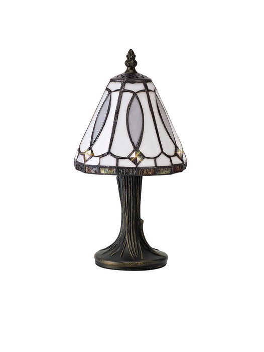 Regal Lighting SL-2080 1 Light Tiffany Table Lamp 15cm White and Grey With Clear Crystal Shade