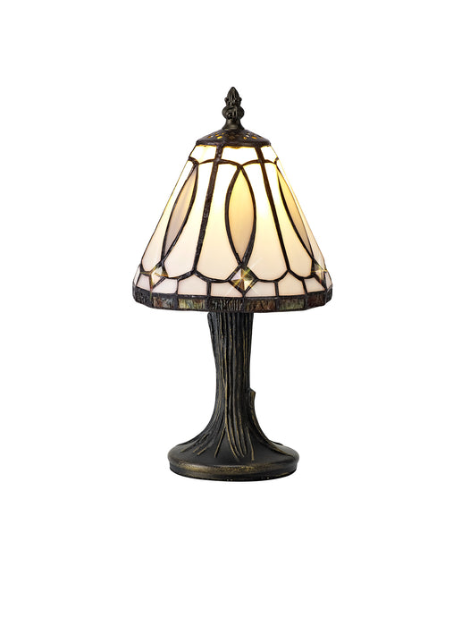 Regal Lighting SL-2080 1 Light Tiffany Table Lamp 15cm White and Grey With Clear Crystal Shade