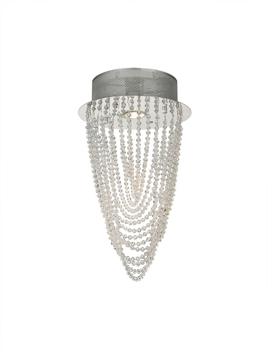 Diyas Camilla Ceiling Round 1 Light GU10 Polished Chrome/Crystal • IL31390