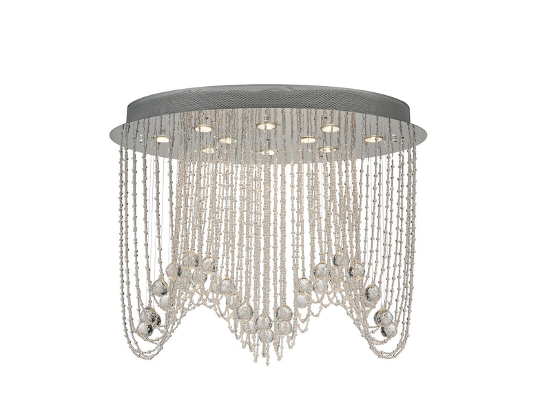 Diyas Camilla Ceiling Oval 10 Light GU10 Polished Chrome/Crystal • IL31392