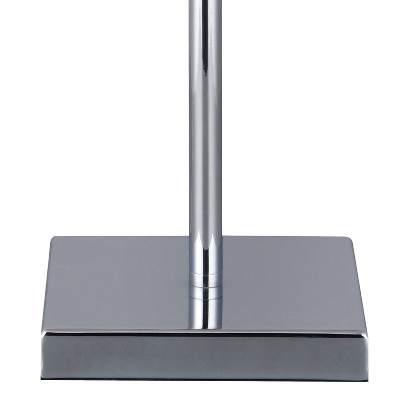 Deco Camino Square Base Small Table Lamp Without Shade, Inline Switch, 1 Light E27 Polished Chrome • D0346