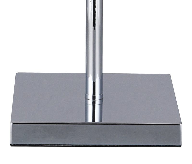 Deco Camino Square Base Medium Table Lamp Without Shade, Inline Switch, 1 Light E27 Polished Chrome • D0347