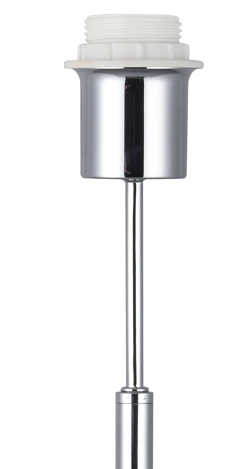 Deco Camino Square Base Medium Table Lamp Without Shade, Inline Switch, 1 Light E27 Polished Chrome • D0347