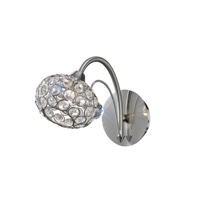 Diyas Cara Wall Lamp Switched 1 Light G9 Satin Nickel/Crystal • IL30931