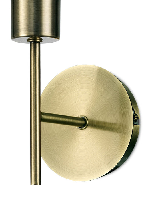 Deco Carlton 1 Light Unswitched Wall Lamp Without Shade, E27 Antique Brass • D0370