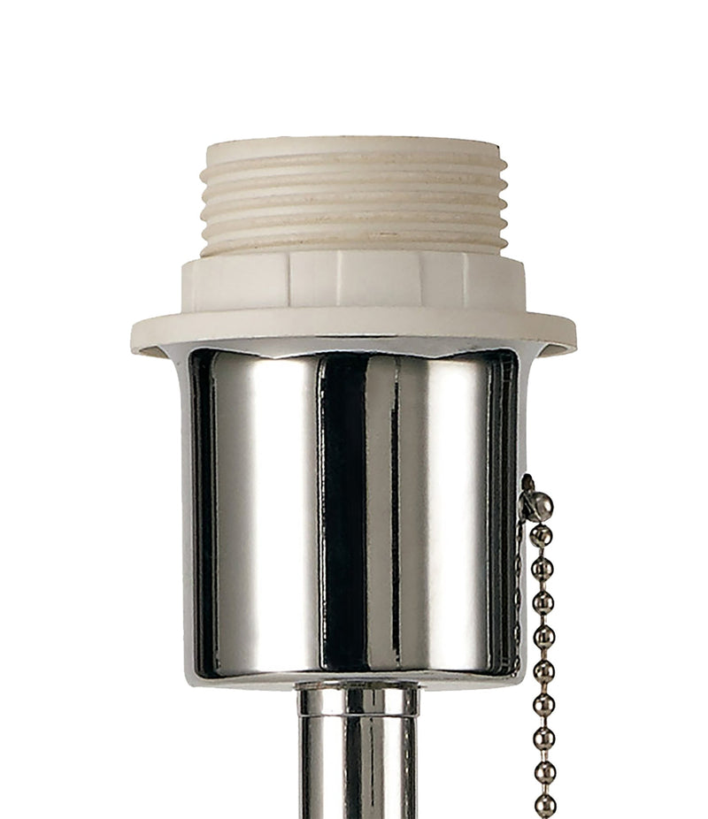 Deco Carlton Round Flat Base Large Table Lamp Without Shade, Switched Lampholder, 1 Light E27 Polished Chrome • D0372