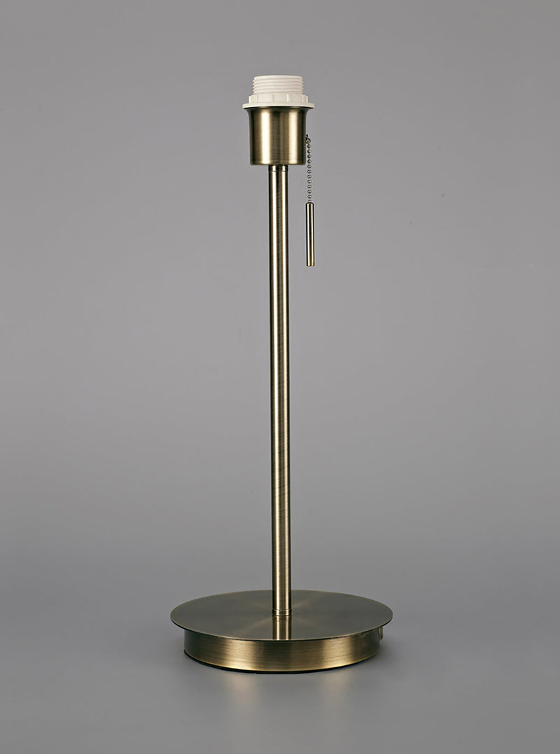 Deco Carlton Round Flat Base Large Table Lamp Without Shade, Switched Lampholder, 1 Light E27 Antique Brass • D0373