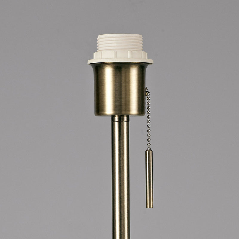 Deco Carlton Round Flat Base Large Table Lamp Without Shade, Switched Lampholder, 1 Light E27 Antique Brass • D0373