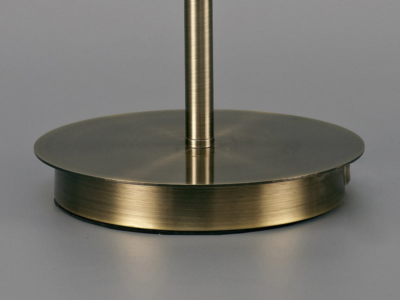 Deco Carlton Round Flat Base Large Table Lamp Without Shade, Switched Lampholder, 1 Light E27 Antique Brass • D0373