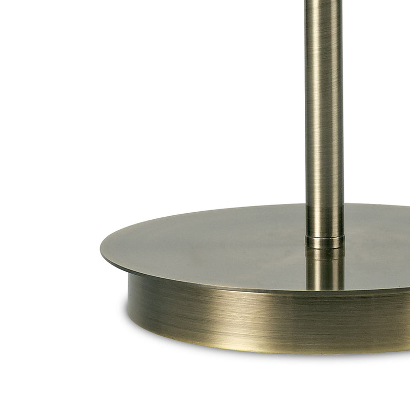 Deco Carlton Round Flat Base Large Table Lamp Without Shade, Switched Lampholder, 1 Light E27 Antique Brass • D0373