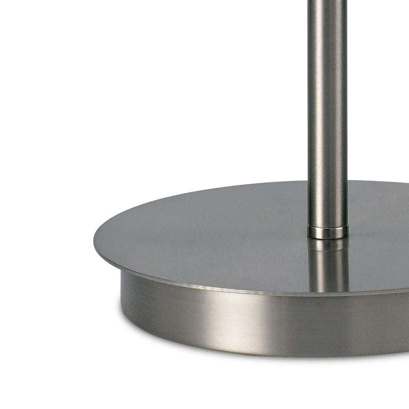 Deco Carlton Round Flat Base Large Table Lamp Without Shade, Switched Lampholder, 1 Light E27 Satin Nickel • D0374