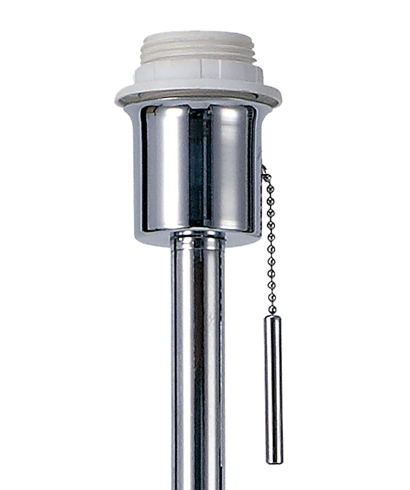 Deco Carlton Round Flat Base Floor Lamp Without Shade, Switched Lampholder, 1 Light E27 Polished Chrome • D0375