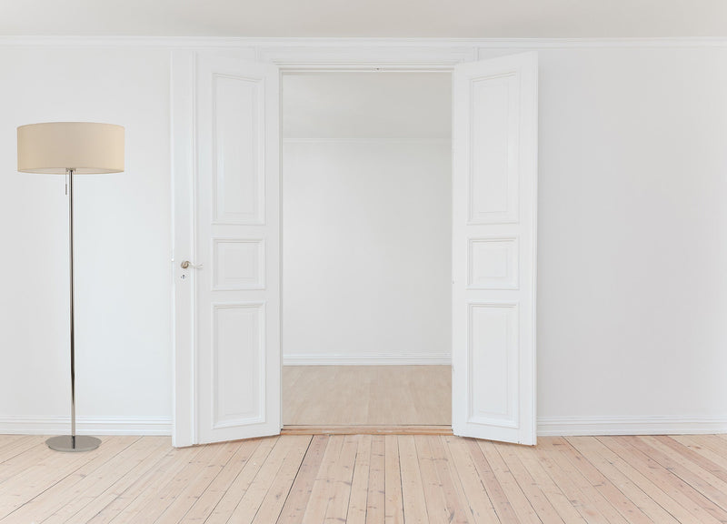 Deco Carlton Round Flat Base Floor Lamp Without Shade, Switched Lampholder, 1 Light E27 Polished Chrome • D0375