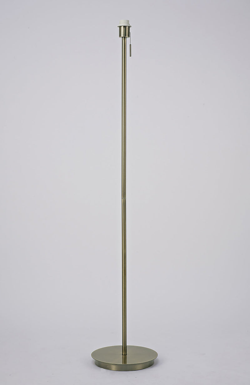Deco Carlton Round Flat Base Floor Lamp Without Shade, Switched Lampholder, 1 Light E27 Antique Brass • D0376