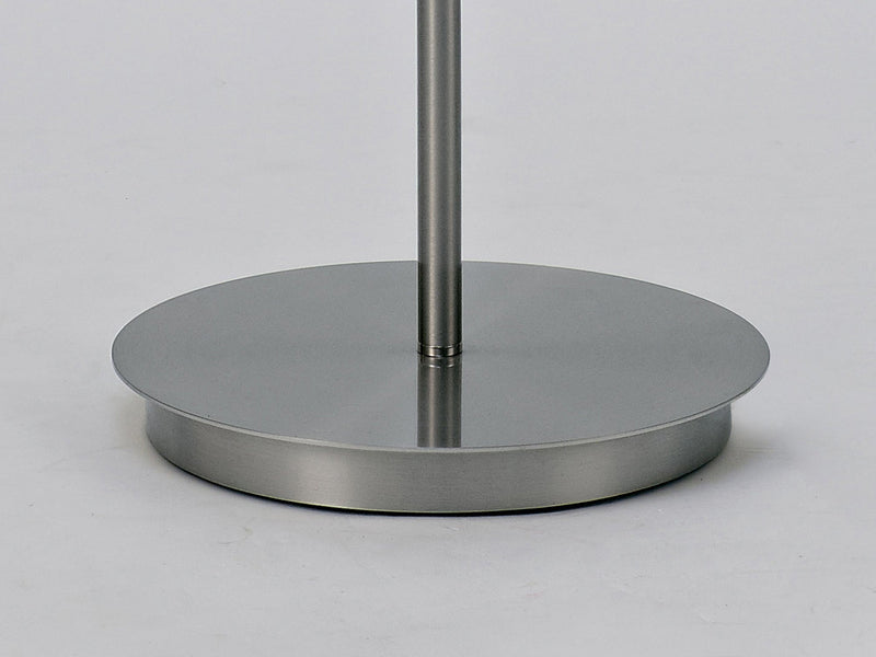 Deco Carlton Round Flat Base Floor Lamp Without Shade, Switched Lampholder, 1 Light E27 Satin Nickel • D0377