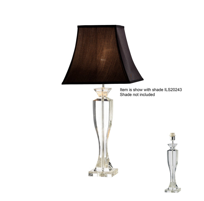 Diyas Carmela Crystal Table Lamp WITHOUT SHADE 1 Light E27 Silver Finish • IL11027