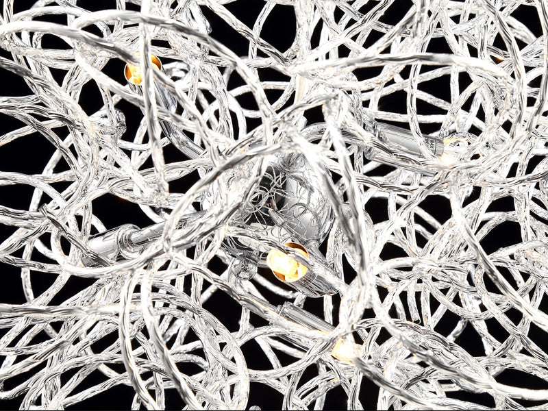 Deco Cassidy Pendant Round Interwinding Aluminium 6 Light G9 Silver/Chrome • D0092