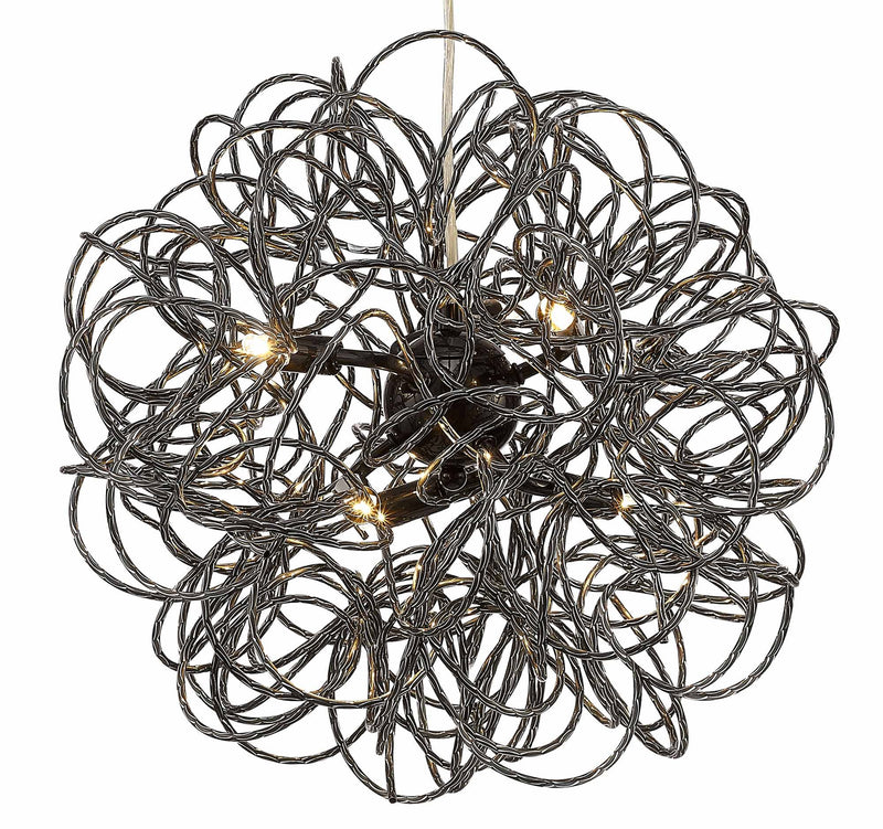Deco Cassidy Pendant Round Interwinding Aluminium 6 Light G9 Black • D0093