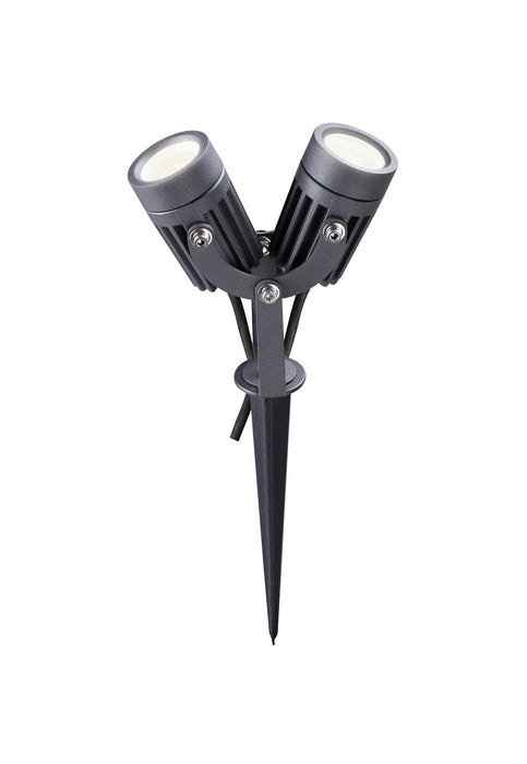 Regal Lighting SL-1491 2 Light LED Outdoor Spike Light Grey & Black IP65