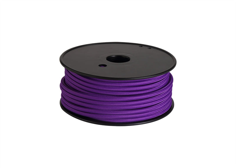 Deco Cavo 1m Purple Braided 2 Core 0.75mm Cable VDE Approved (qty ordered will be supplied as one continuous length) • D0198