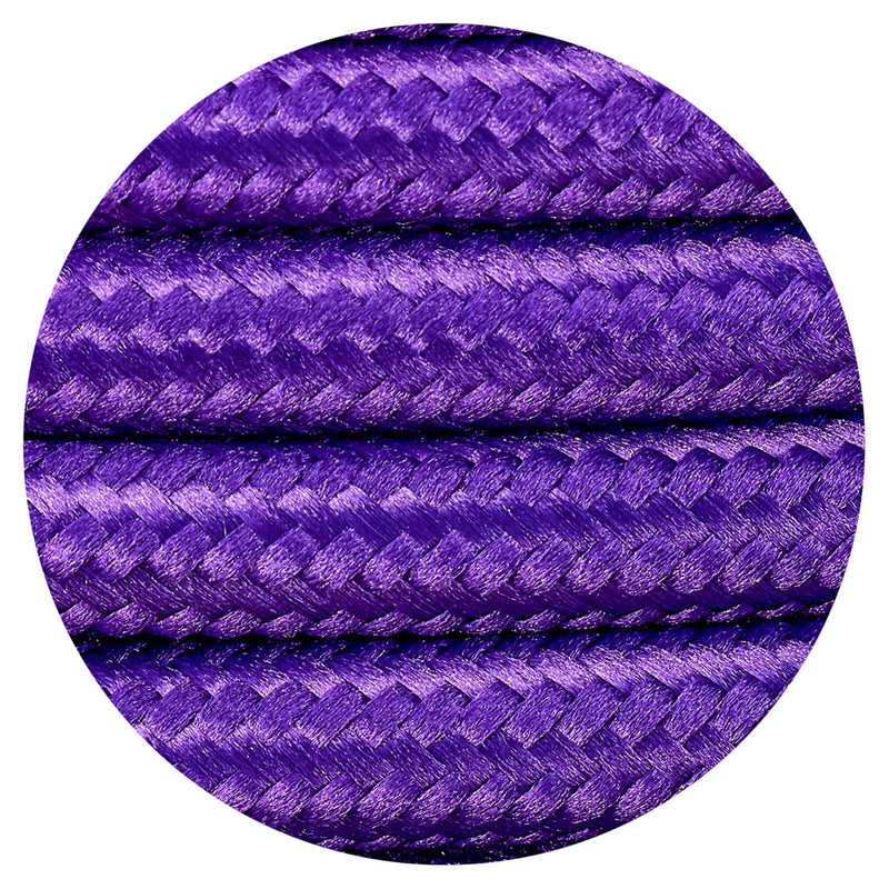 Deco Cavo 1m Purple Braided 2 Core 0.75mm Cable VDE Approved (qty ordered will be supplied as one continuous length) • D0198
