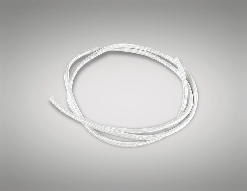 Deco Cavo 1m White Braided 2 Core 0.75mm Cable VDE Approved (qty ordered will be supplied as one continuous length) • D0199