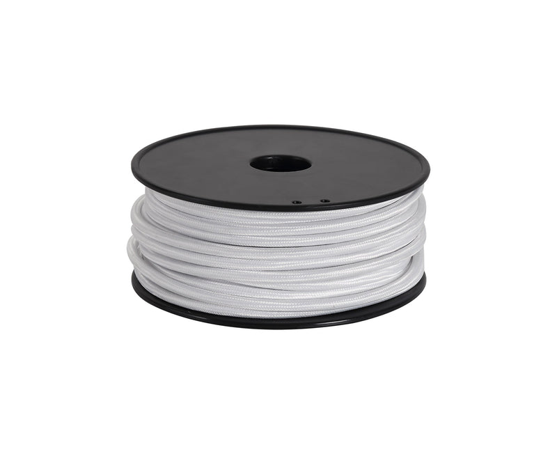 Deco Cavo 1m White Braided 2 Core 0.75mm Cable VDE Approved (qty ordered will be supplied as one continuous length) • D0199