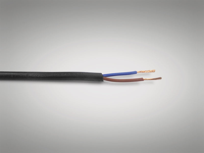 Deco Cavo 1m Black PVC 2 Core 0.75mm Cable VDE Approved (qty ordered will be supplied as one continuous length) • D0205