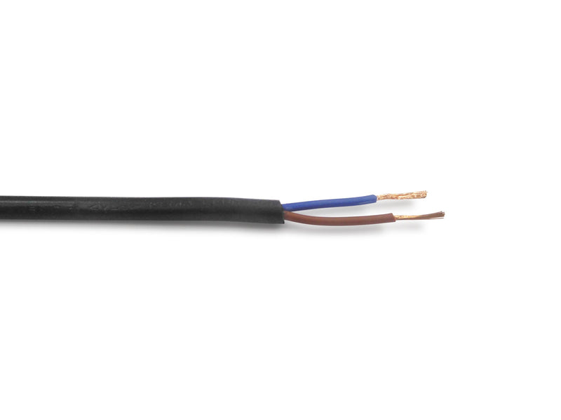 Deco Cavo 1m Black PVC 2 Core 0.75mm Cable VDE Approved (qty ordered will be supplied as one continuous length) • D0205