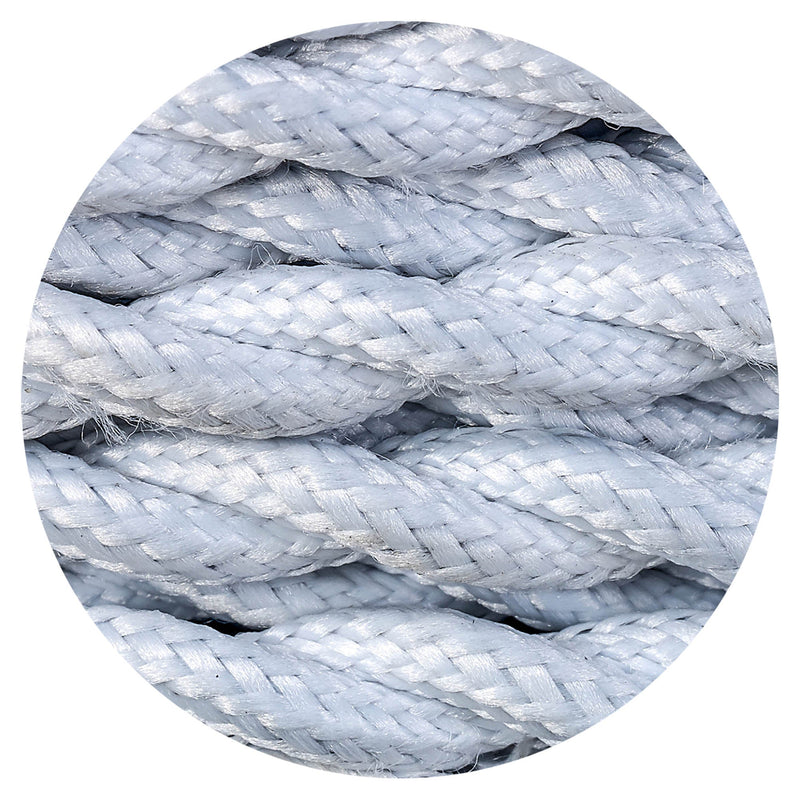 Deco Cavo 1m White Braided Twisted 2 Core 0.75mm Cable VDE Approved (qty ordered will be supplied as one continuous length) • D0242