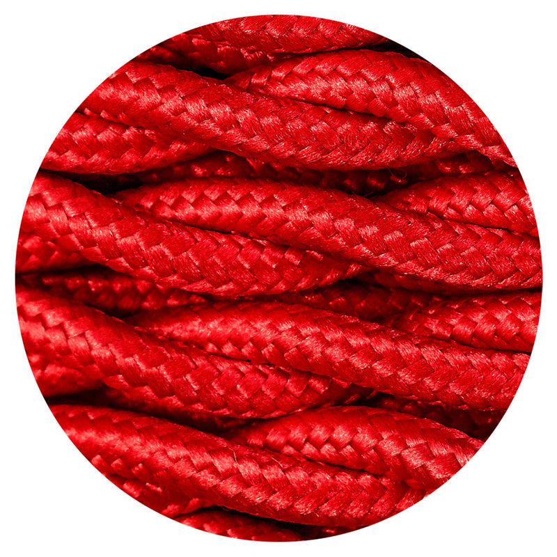 Deco Cavo 1m Red Braided Twisted 2 Core 0.75mm Cable VDE Approved (qty ordered will be supplied as one continuous length) • D0247