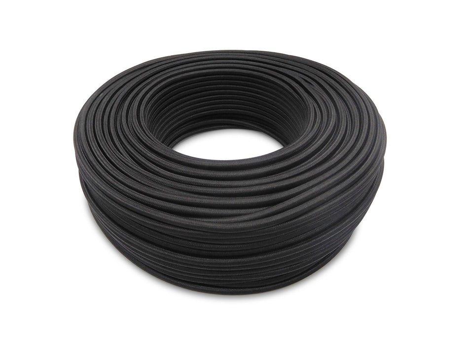 Deco Cavo 1m Black Braided 3 Core 0.75mm Cable VDE Approved (qty ordered will be supplied as one continuous length) • D0424