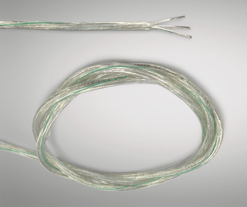 Deco Cavo 1m Clear 3 Core 0.75mm Cable VDE Approved (qty ordered will be supplied as one continuous length) • D0426