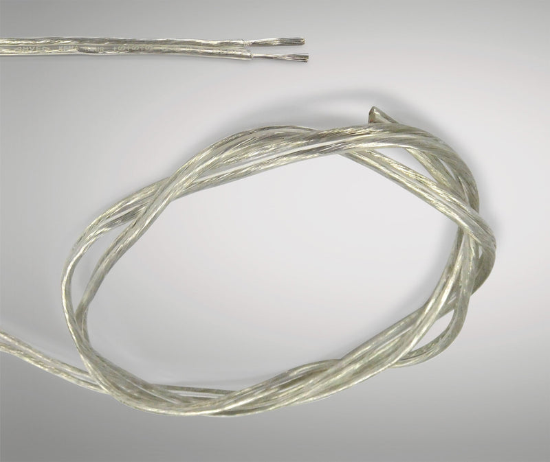 Deco Cavo 1m Clear 2 Core 1.0mm Flat Cable VDE Approved (qty ordered will be supplied as one continuous length) • D0427