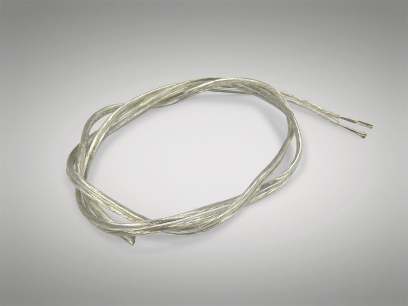 Deco Cavo 1m Clear 2 Core 1.0mm Flat Cable VDE Approved (qty ordered will be supplied as one continuous length) • D0427