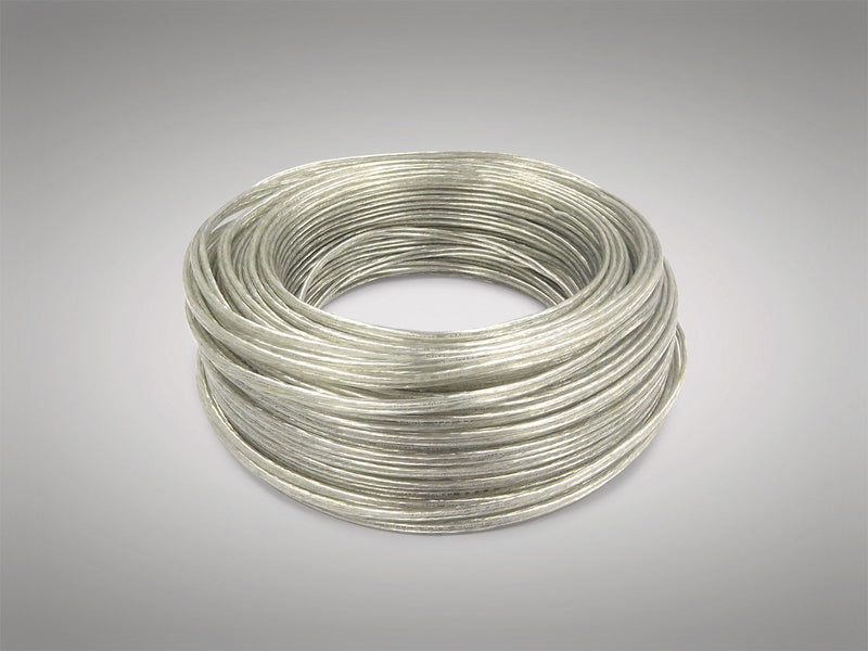 Deco Cavo 1m Clear 2 Core 1.0mm Flat Cable VDE Approved (qty ordered will be supplied as one continuous length) • D0427