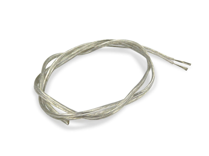 Deco Cavo 1m Clear 2 Core 1.0mm Flat Cable VDE Approved (qty ordered will be supplied as one continuous length) • D0427