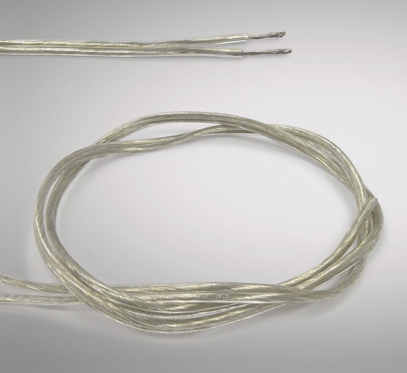 Deco Cavo 1m Clear 2 Core 1.5mm Flat Cable VDE Approved (qty ordered will be supplied as one continuous length) • D0428