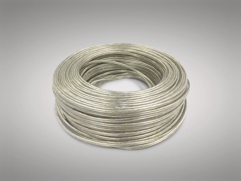 Deco Cavo 1m Clear 2 Core 1.5mm Flat Cable VDE Approved (qty ordered will be supplied as one continuous length) • D0428