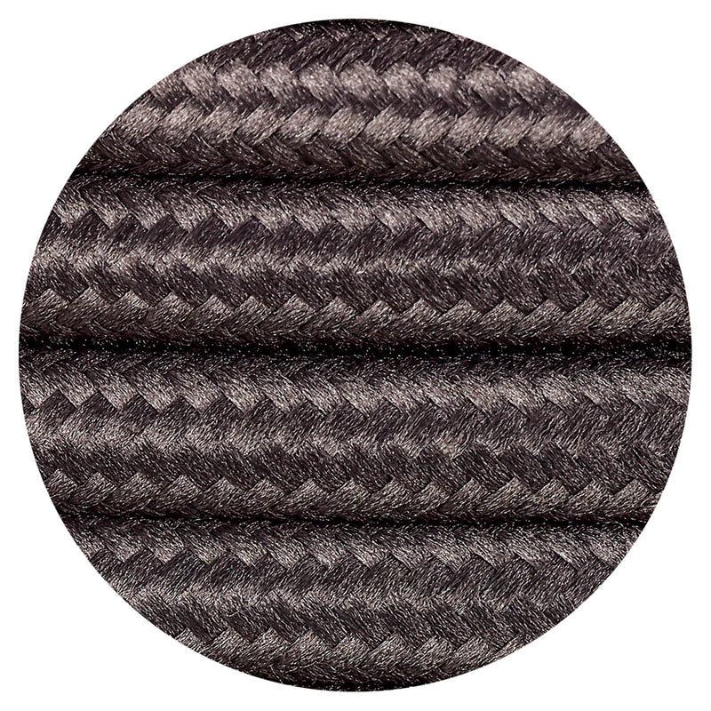 Deco Cavo 1m Grey Braided 2 Core 0.75mm Cable VDE Approved (qty ordered will be supplied as one continuous length) • D0519