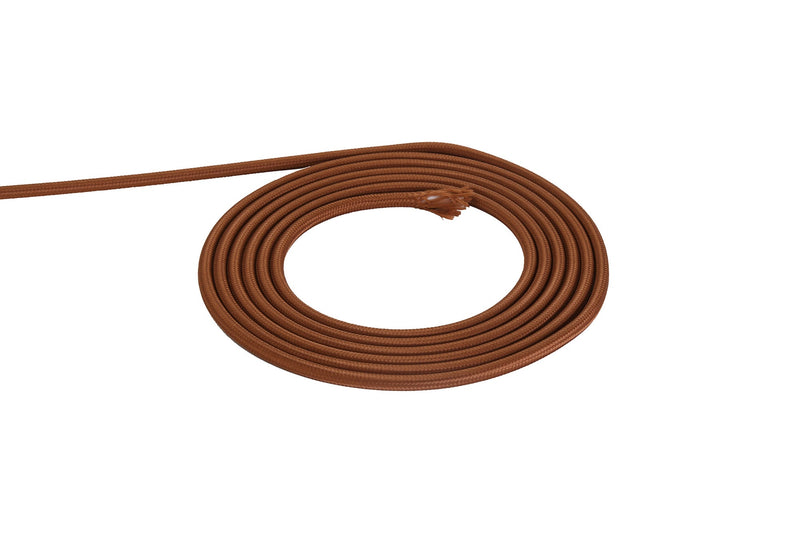 Deco Cavo 1m Dark Brown Braided 2 Core 0.75mm Cable VDE Approved (qty ordered will be supplied as one continuous length) • D0521