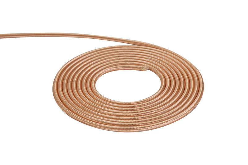 Deco Cavo 1m Rose Gold Braided 2 Core 0.75mm Cable VDE Approved (qty ordered will be supplied as one continuous length) • D0525