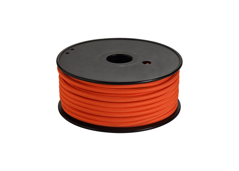Deco Cavo 1m Orange Braided 2 Core 0.75mm Cable VDE Approved (qty ordered will be supplied as one continuous length) • D0526